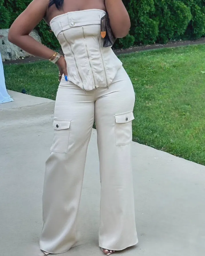 COCONUT CARGO JUMPSUIT (OATMEAL)