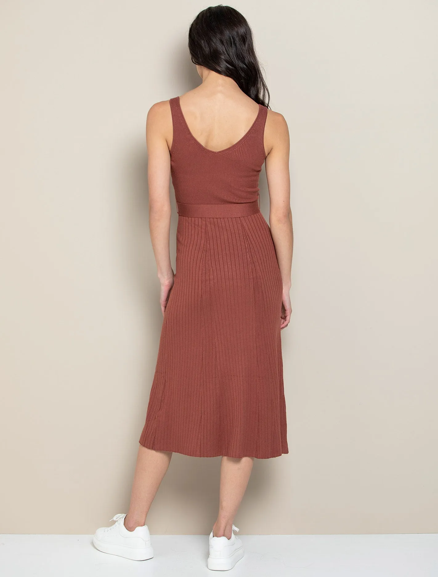 Colette Fit And Flare Midi Knit Dress