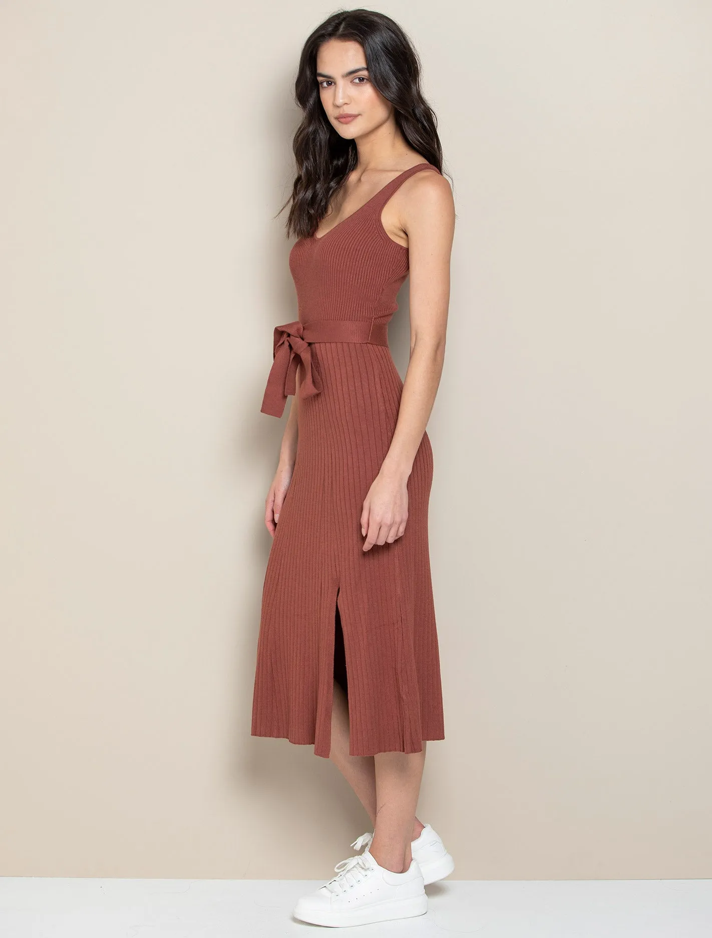 Colette Fit And Flare Midi Knit Dress