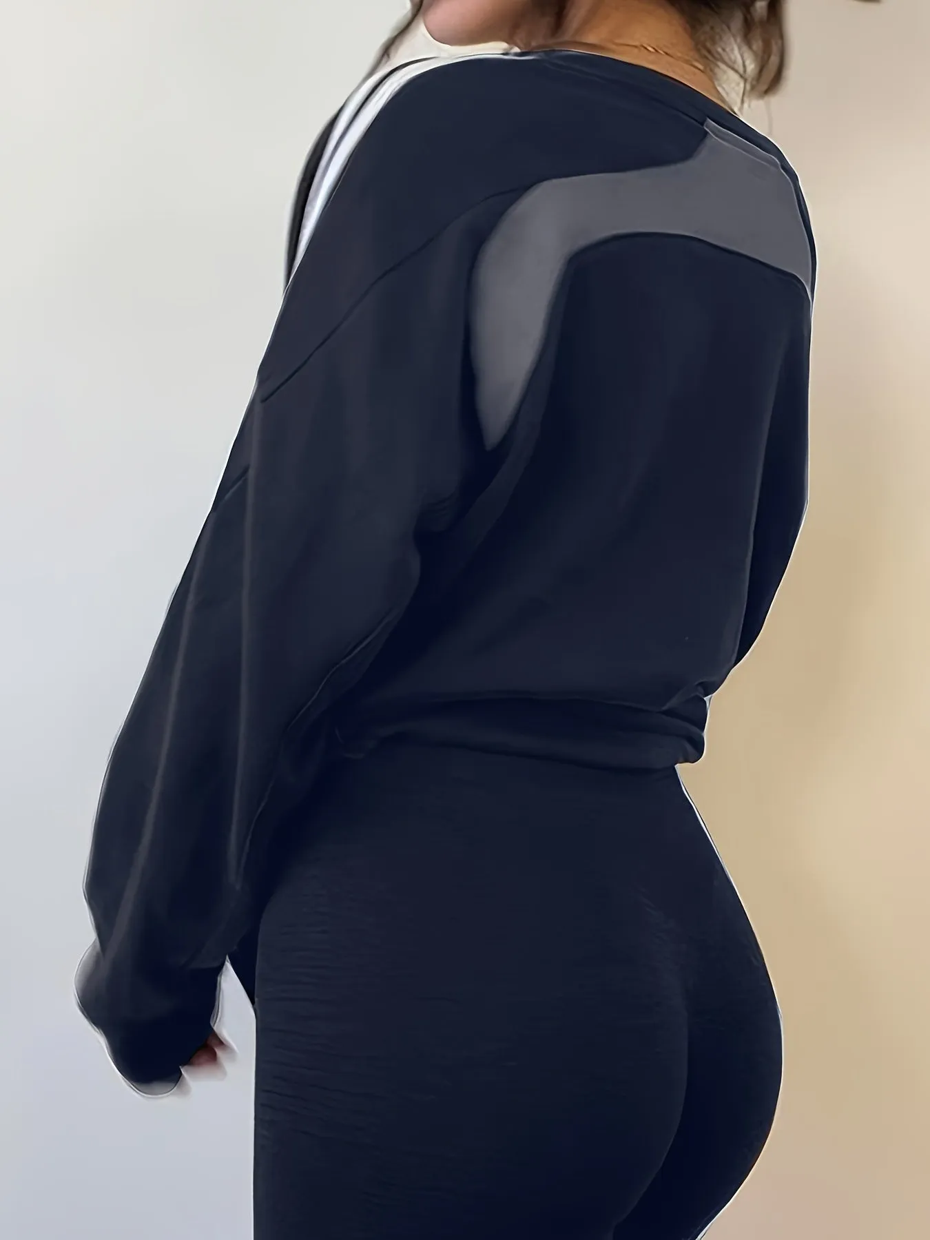 Color Block Crew Neck Sweatshirt, Casual Long Sleeve Oversized Sweatshirt, Women's Clothing