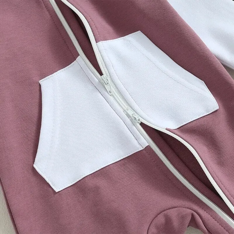 Color Block Pocket Baby Jumpsuit