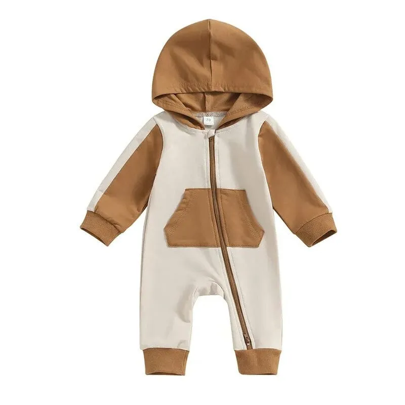 Color Block Pocket Baby Jumpsuit