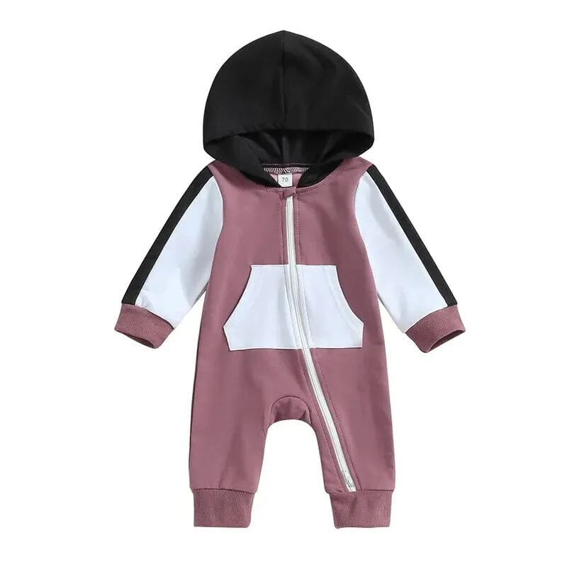 Color Block Pocket Baby Jumpsuit