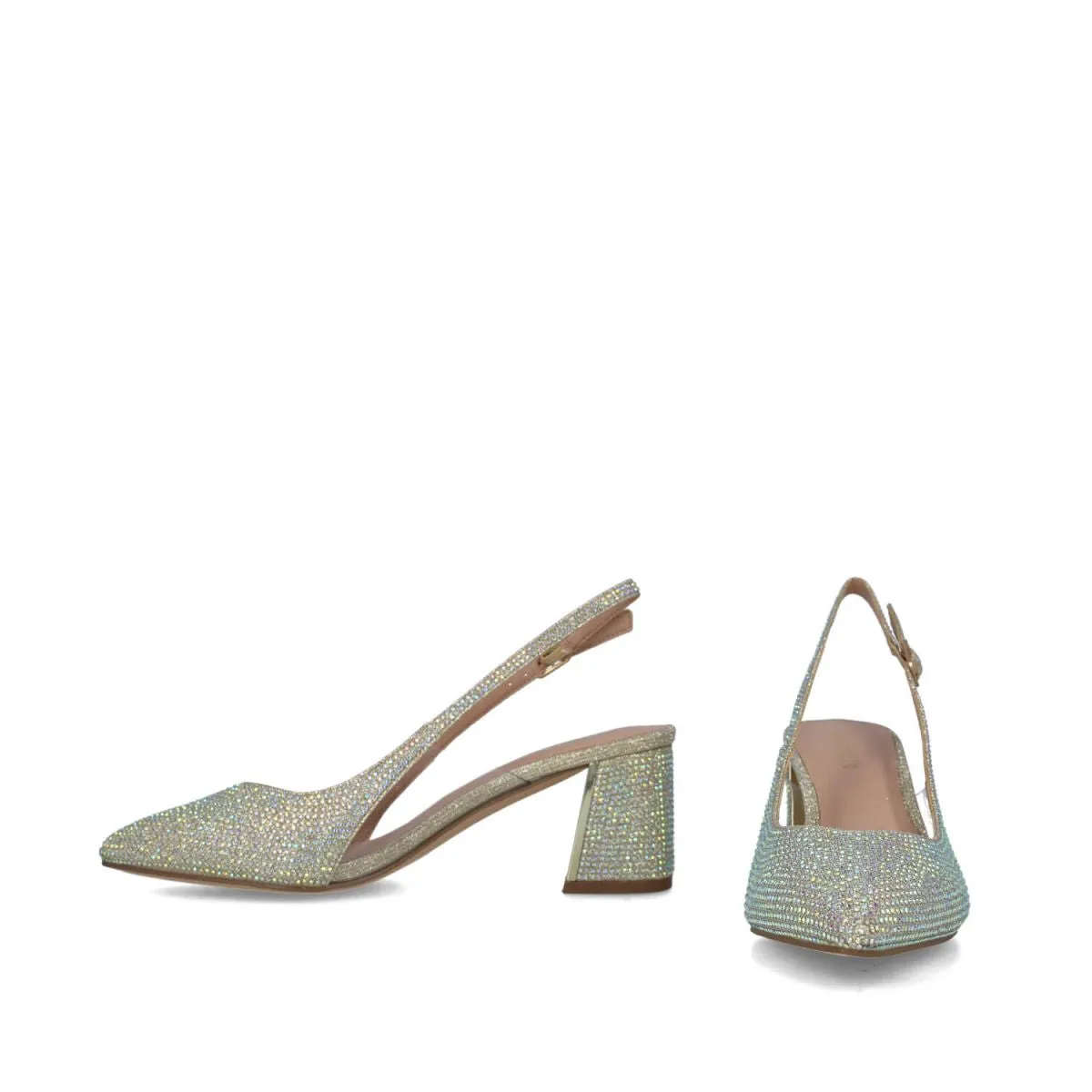 CORVUS - Diamante Gold Slingback Sandals