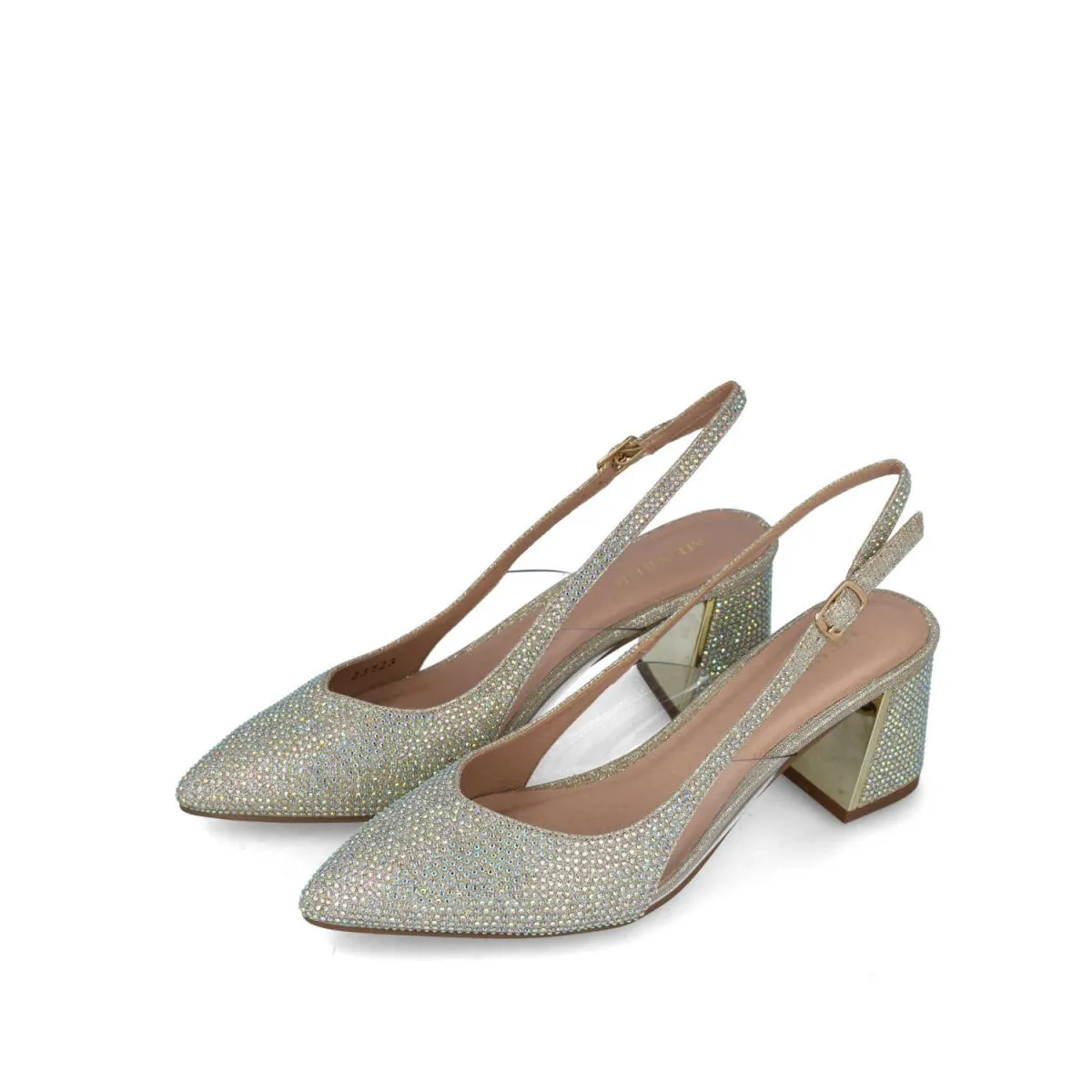 CORVUS - Diamante Gold Slingback Sandals