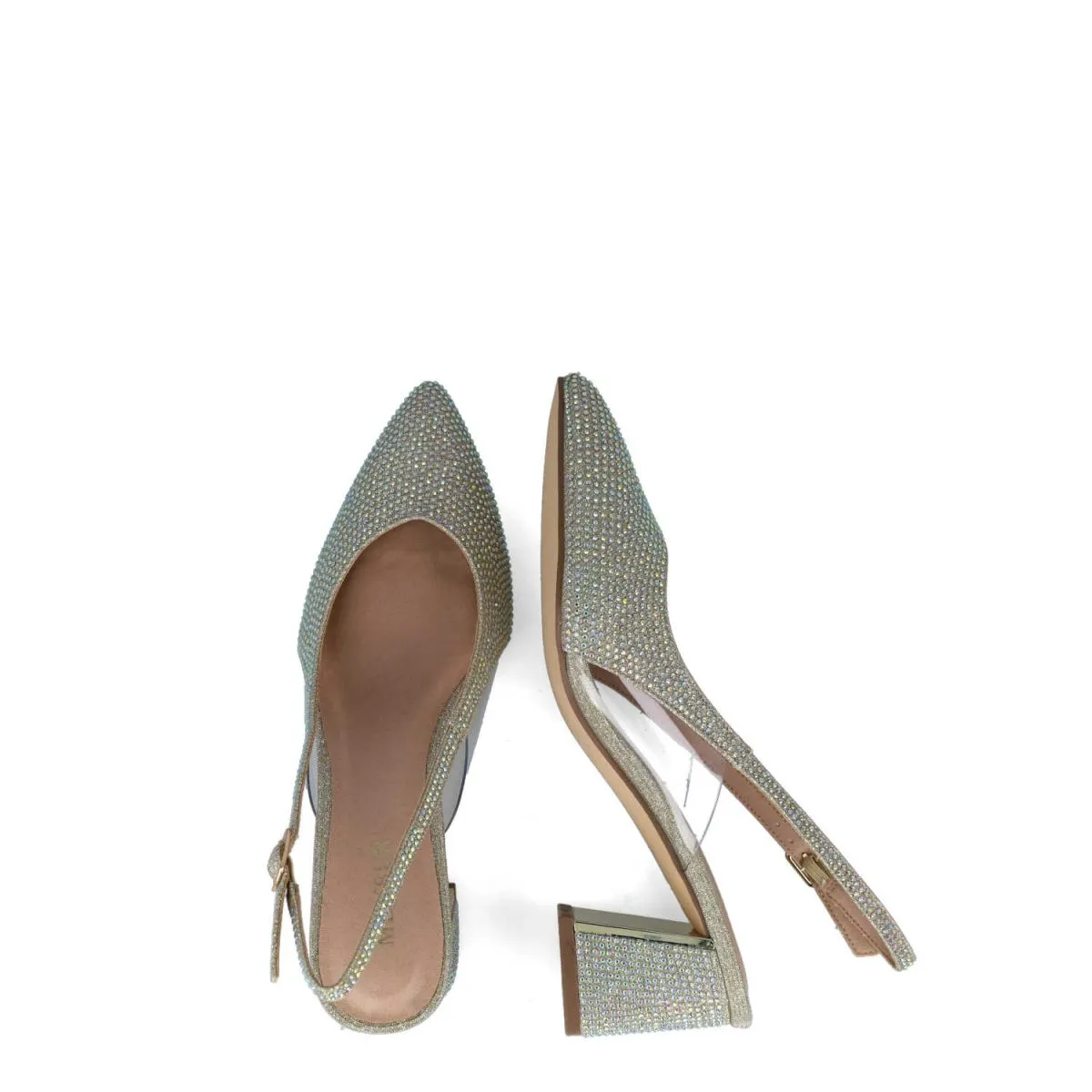 CORVUS - Diamante Gold Slingback Sandals