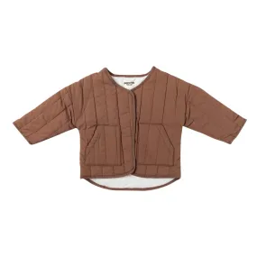 Cotton Quilt Coat/Jacket - Cinnamon/Stone