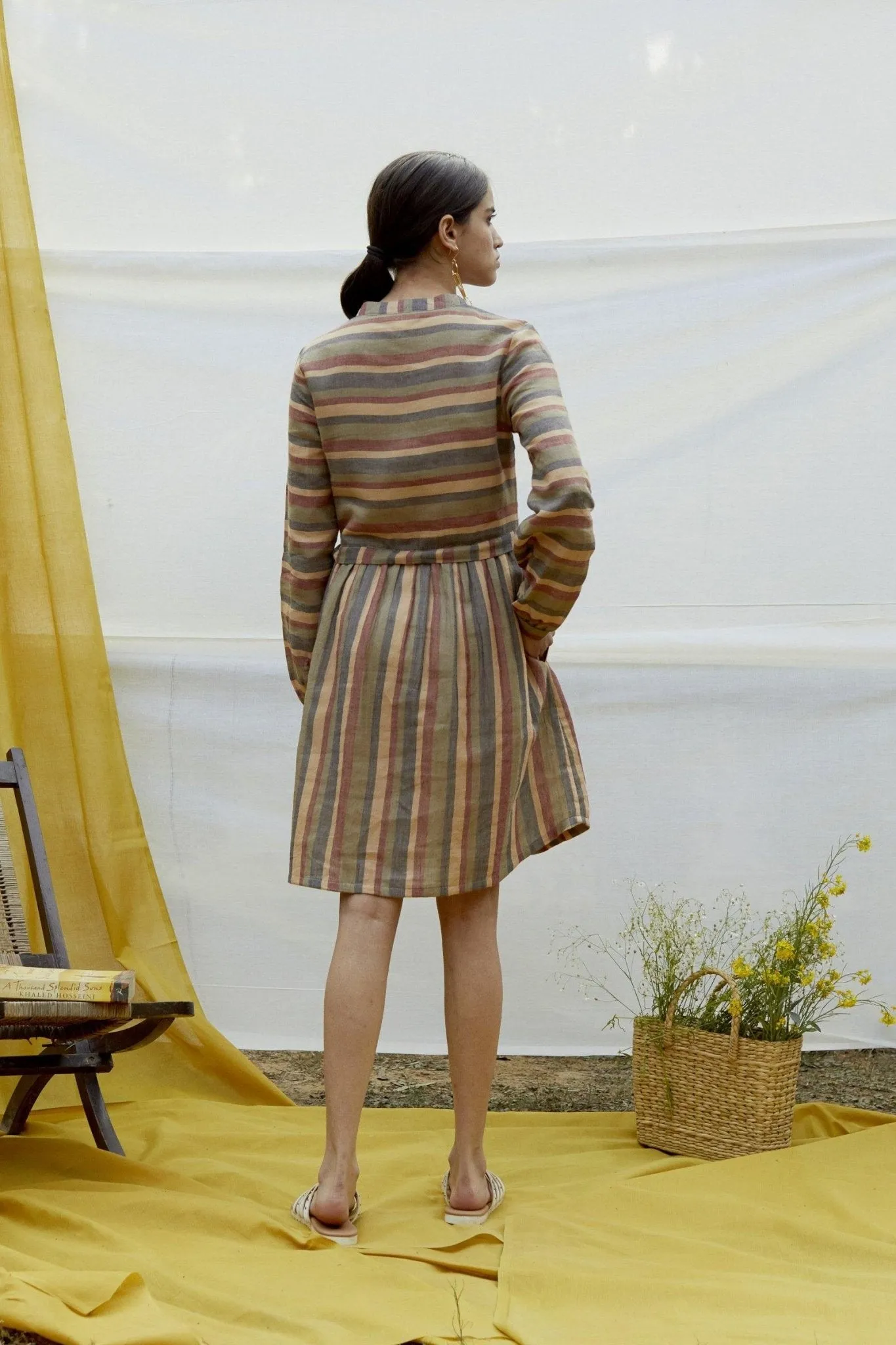 Cotton Stripe Shirt Dress