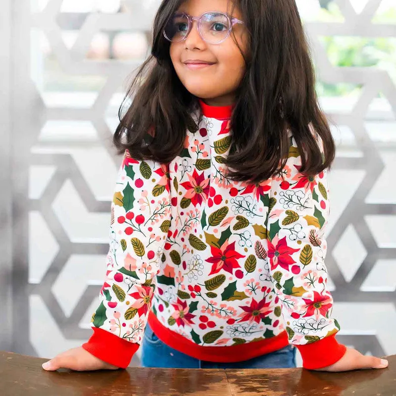 Cotton Sweatshirt For Kids | Bloom  Printed | White