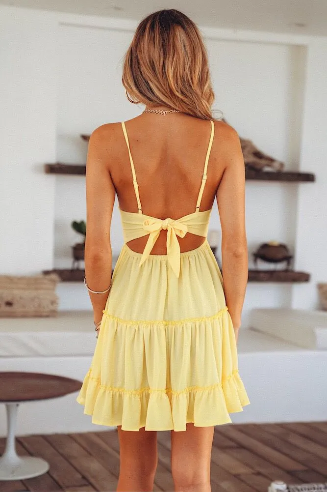 Crisbelle Deep V-neck Sleeveless Mini Dress