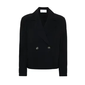 Cropped Peacoat Scuba in black