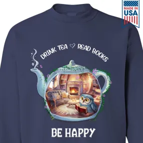 Drink Tea Read Books Teapot Owl Book Lovers Gift SWB2036