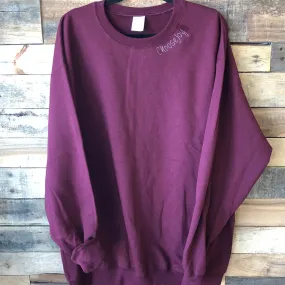 Embroidered Collar Adult Crewneck Sweatshirt