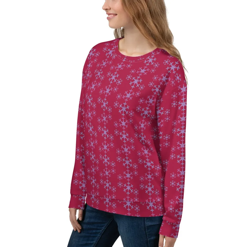 Festive Snowflake Women's Recycled Polyester Sweatshirt