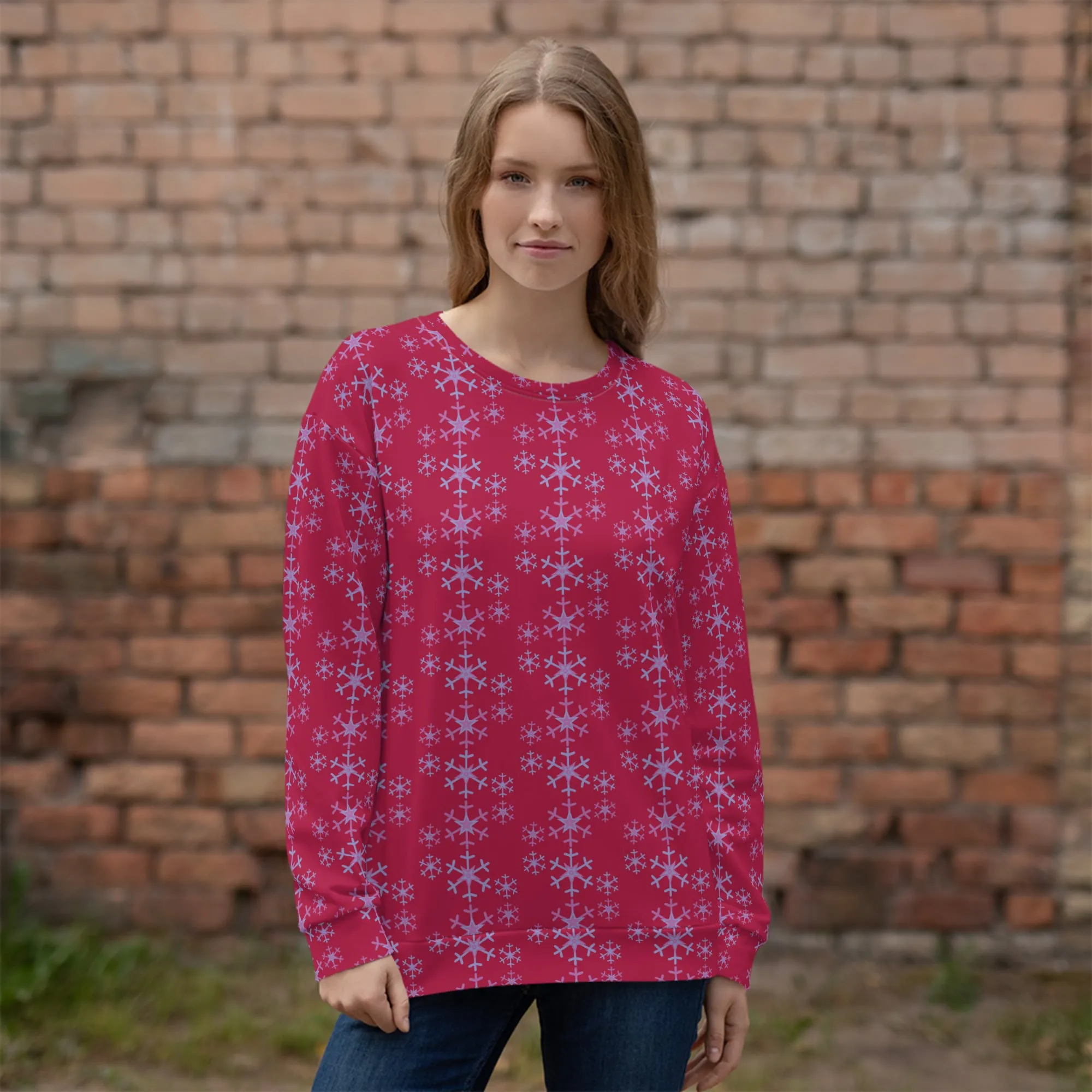 Festive Snowflake Women's Recycled Polyester Sweatshirt