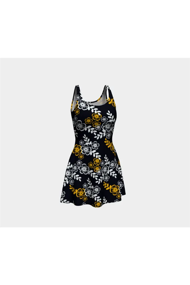 Floral Gold Flare Dress
