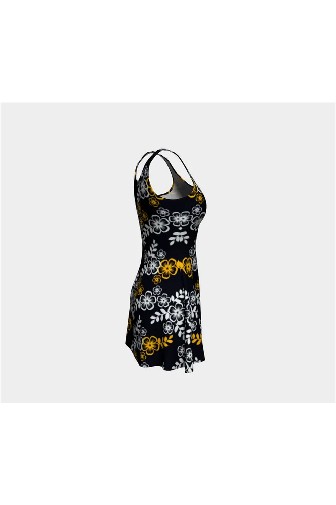 Floral Gold Flare Dress