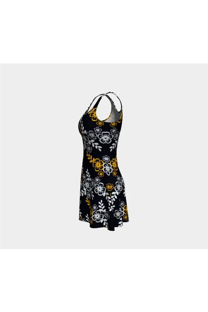 Floral Gold Flare Dress
