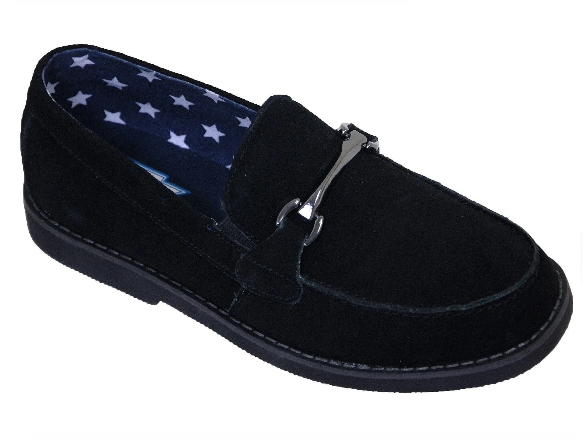 Florsheim 17840 Genuine Suede Boy's Loafer Shoes - Bit Loafer - Black
