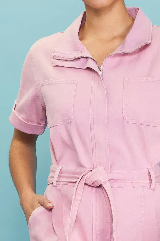 Fondant Pink Utility Jumpsuit