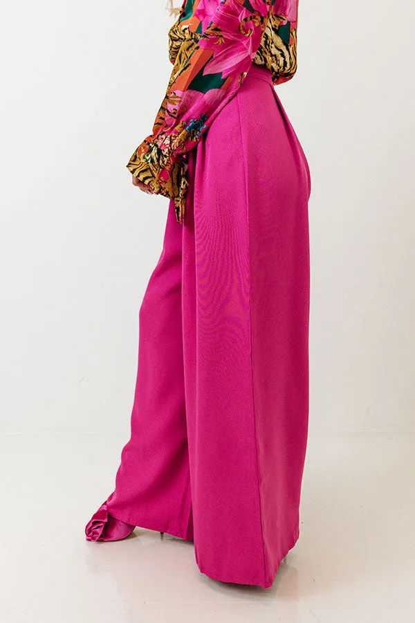 Forever Yours High Waist Pants In Fuchsia