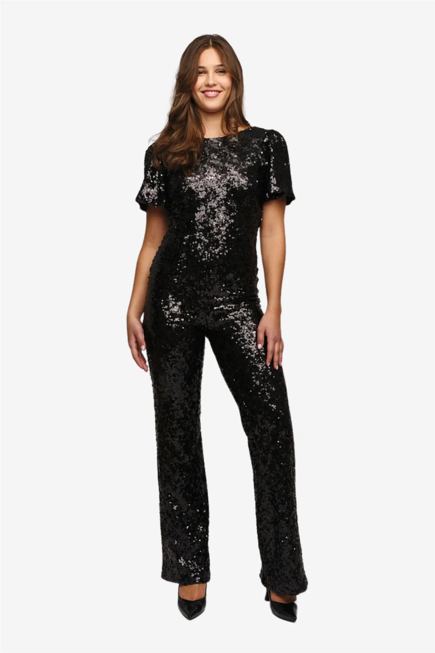 Frida sequin jumpsuit Black