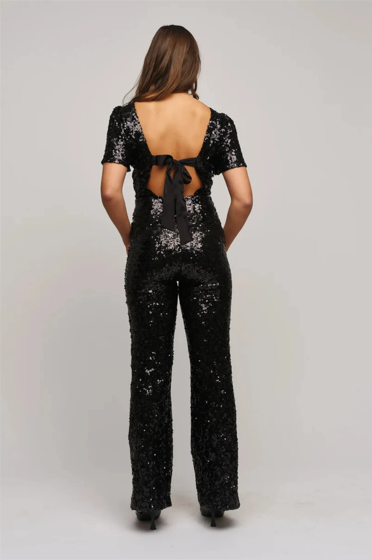 Frida sequin jumpsuit Black