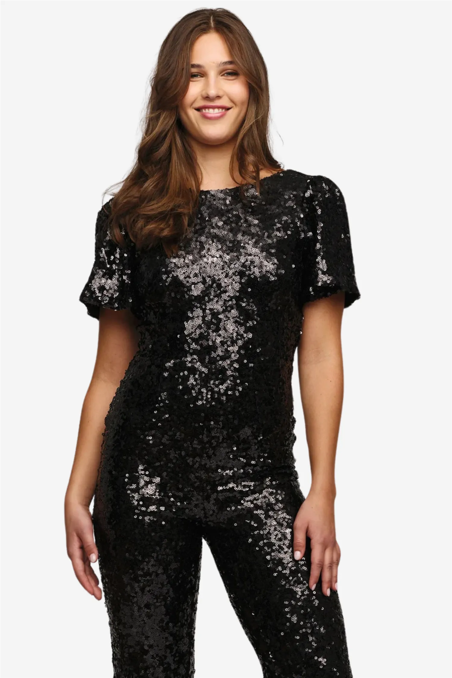 Frida sequin jumpsuit Black