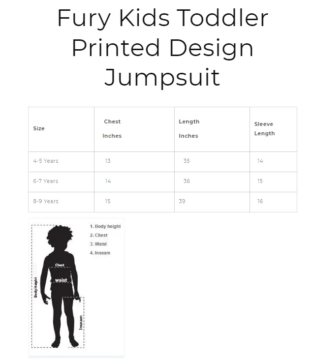 Fury Kids Toddler Printed Design Jumpsuit