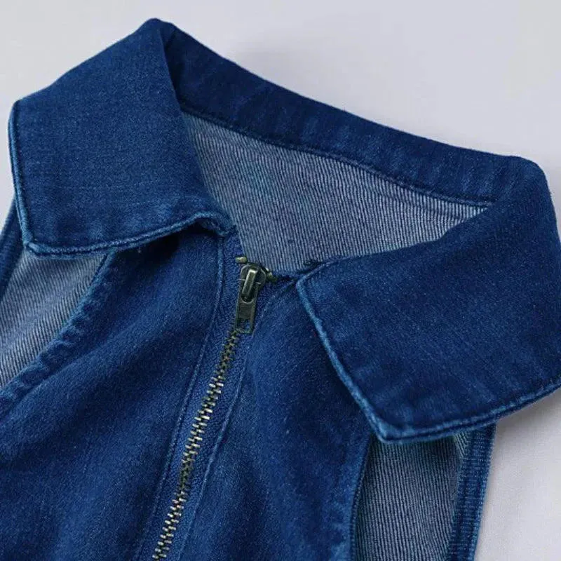 Gabrielle – V-neckline – Denim jumpsuit