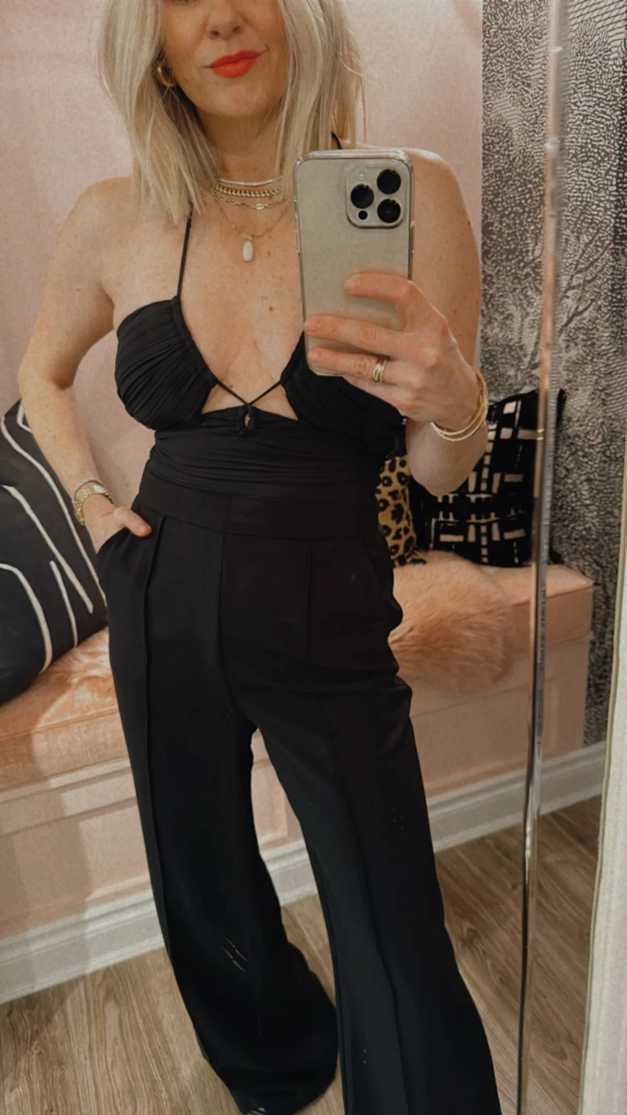 'Gala' Pleated Cutout Jumpsuit