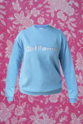Girl Power Embroidered Sweatshirt (Blue)