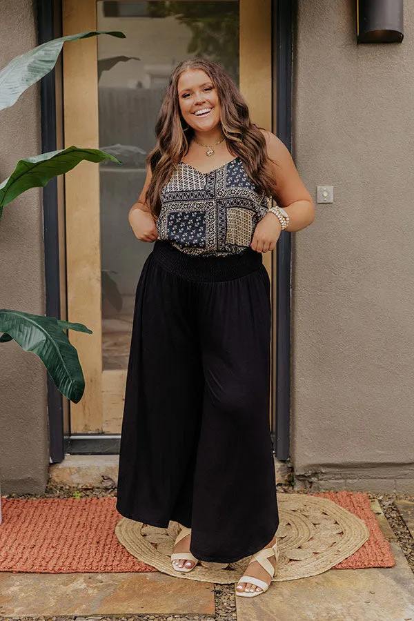 Grenadine Splash High Waist Pants In Black Curves