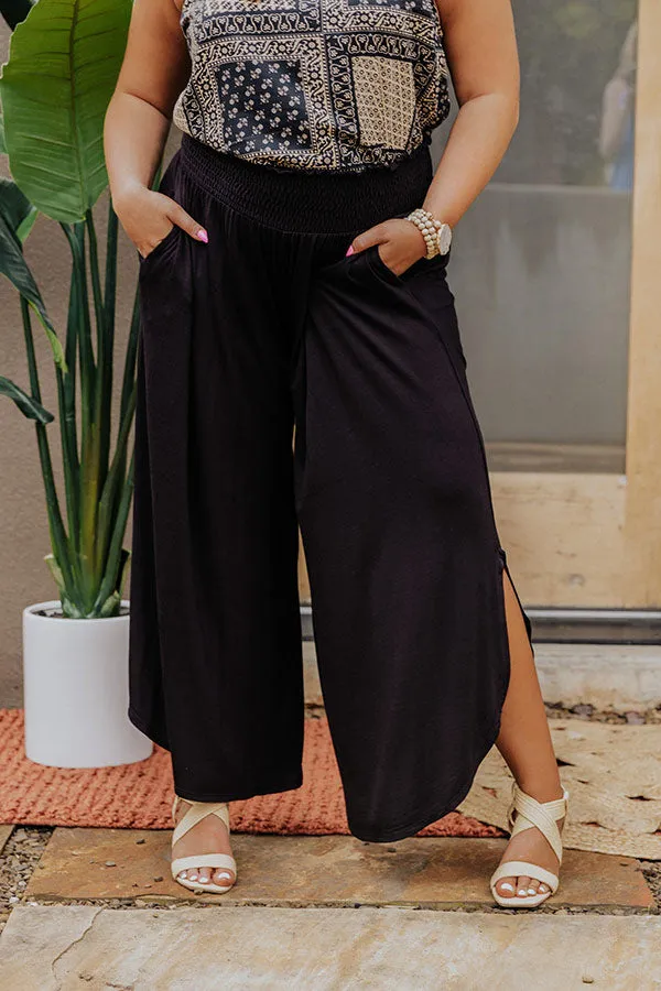 Grenadine Splash High Waist Pants In Black Curves
