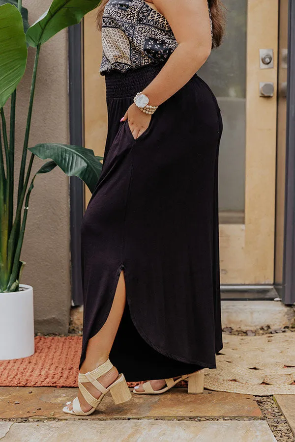 Grenadine Splash High Waist Pants In Black Curves