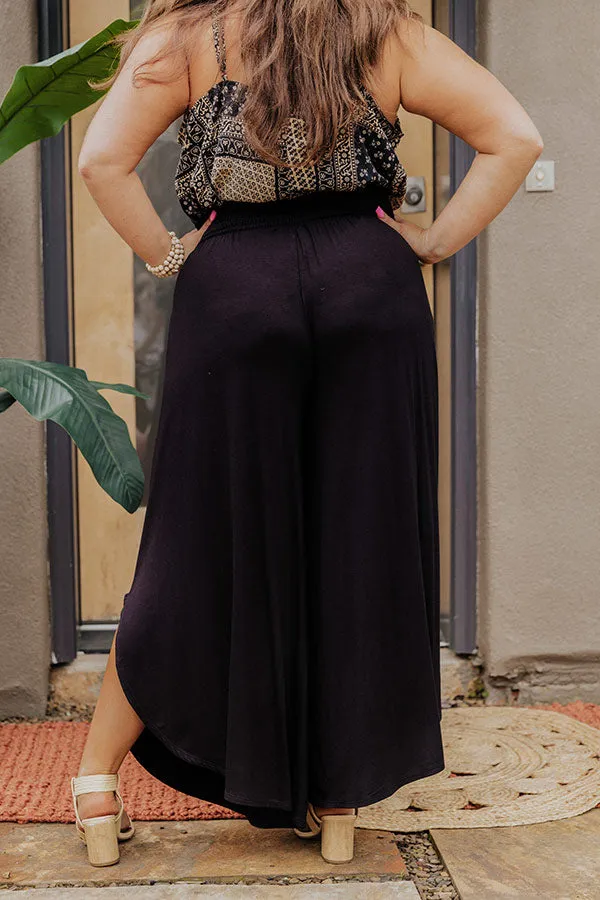 Grenadine Splash High Waist Pants In Black Curves