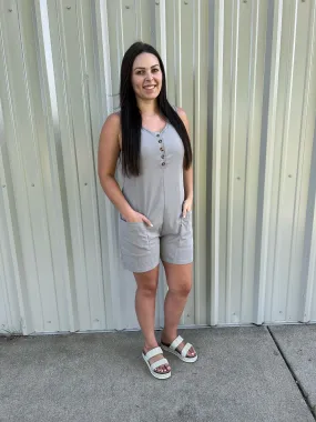 Grey Waffle Knit Romper