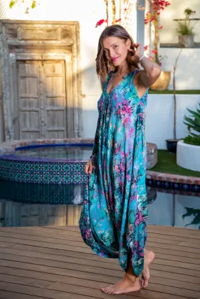 Gypsy Jumpsuit in Bahamas Teal Rainbow Paisley