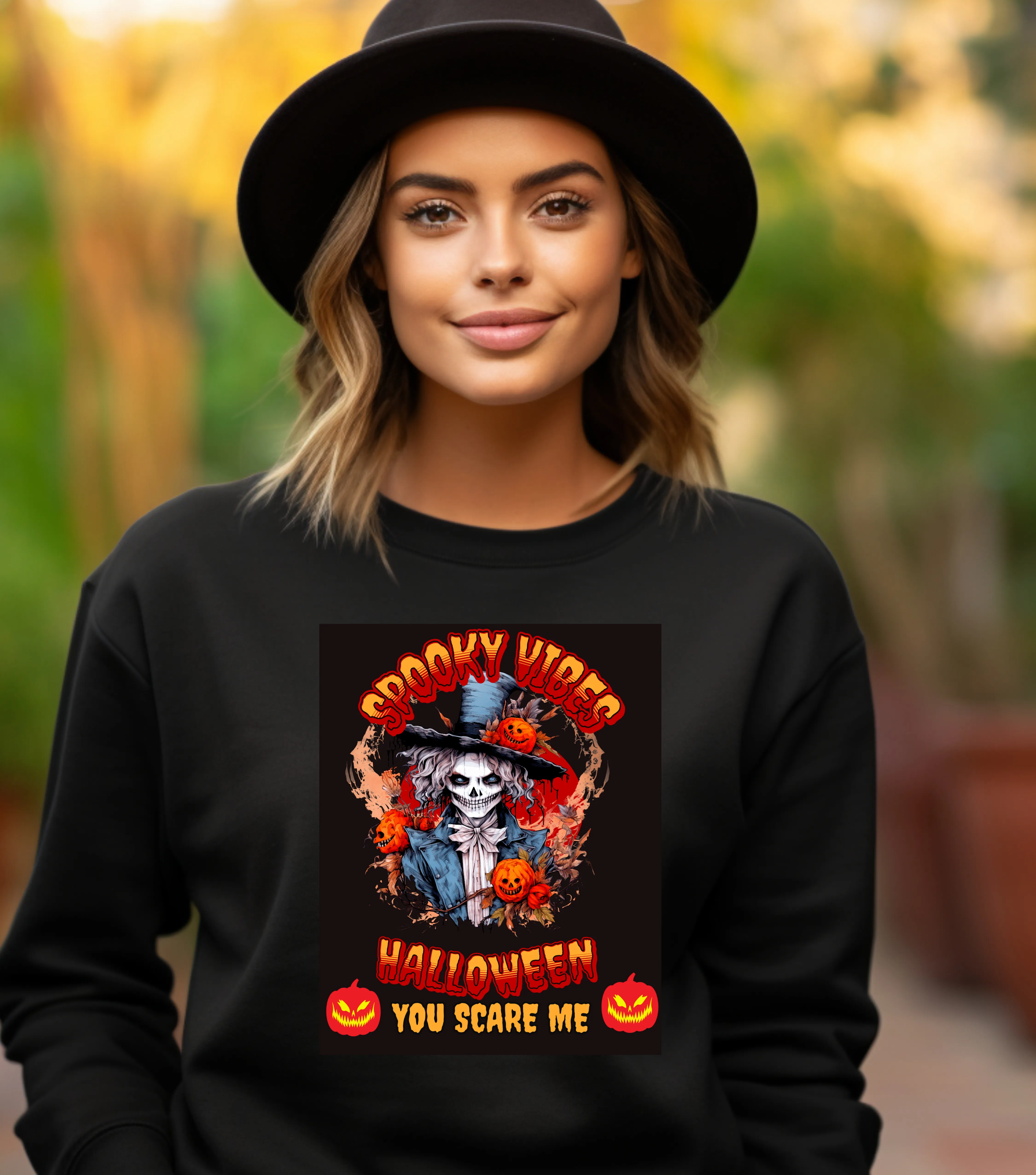Halloween Spooky Vibes Crewneck Sweatshirt