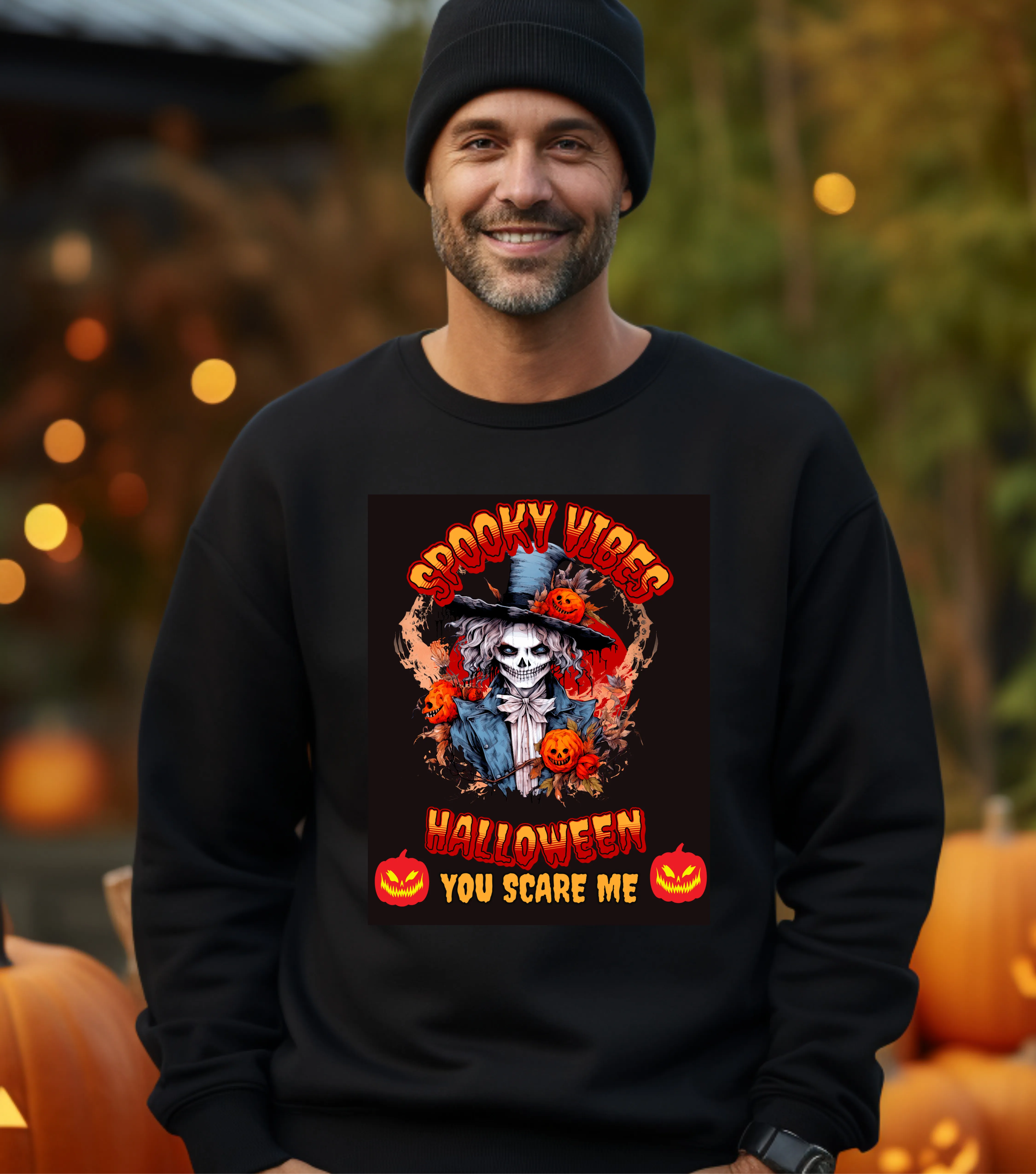 Halloween Spooky Vibes Crewneck Sweatshirt
