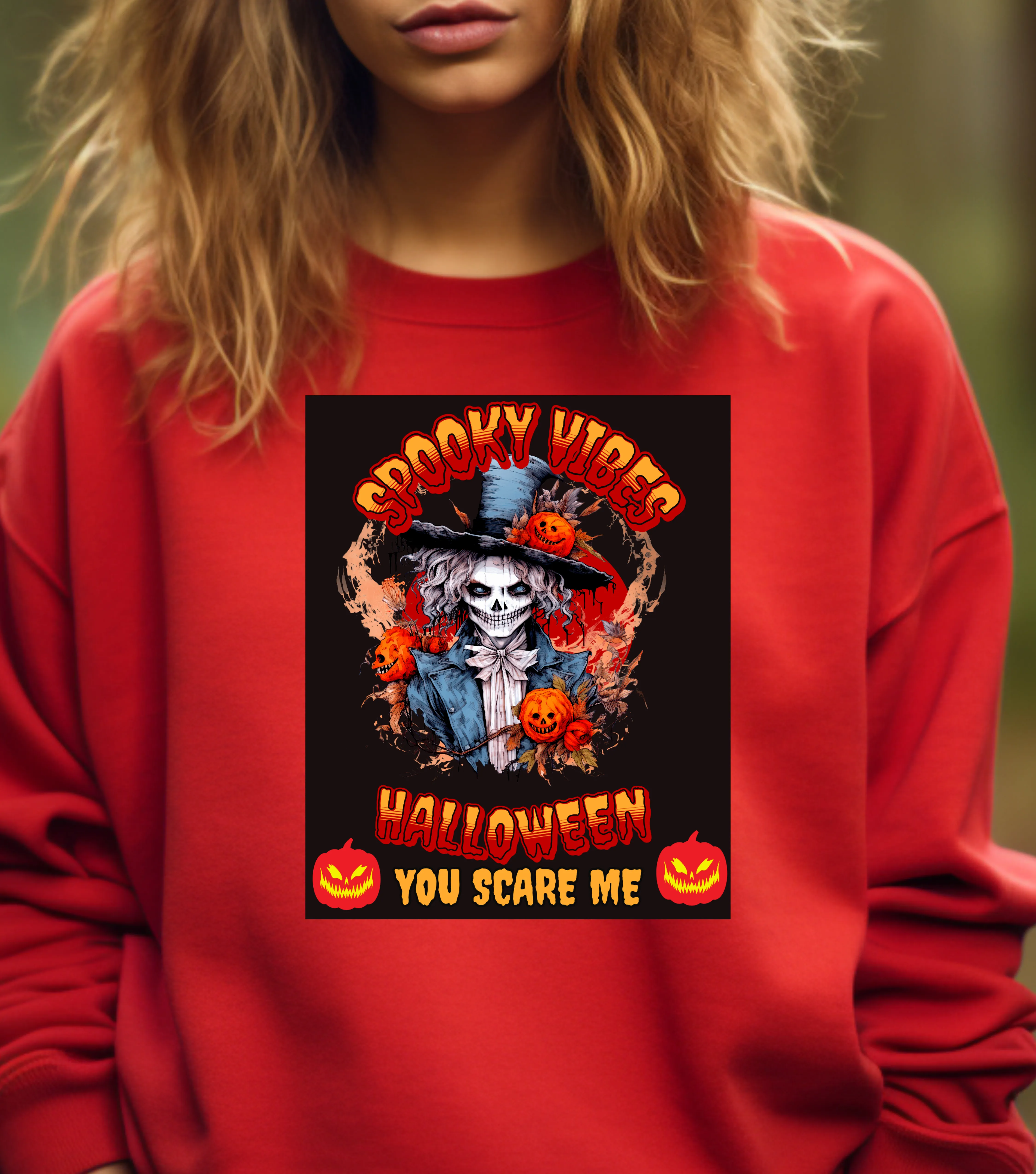 Halloween Spooky Vibes Crewneck Sweatshirt
