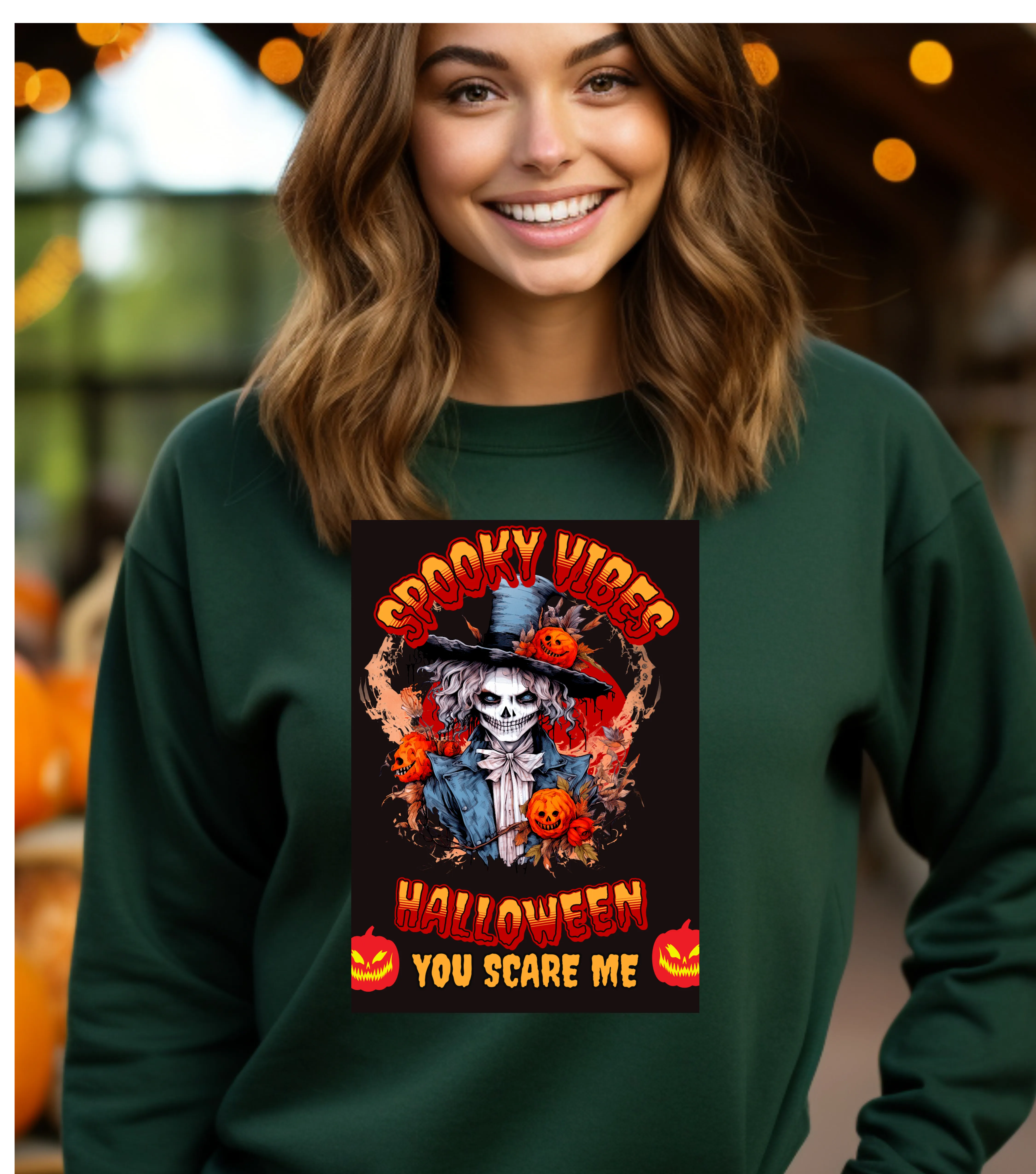 Halloween Spooky Vibes Crewneck Sweatshirt