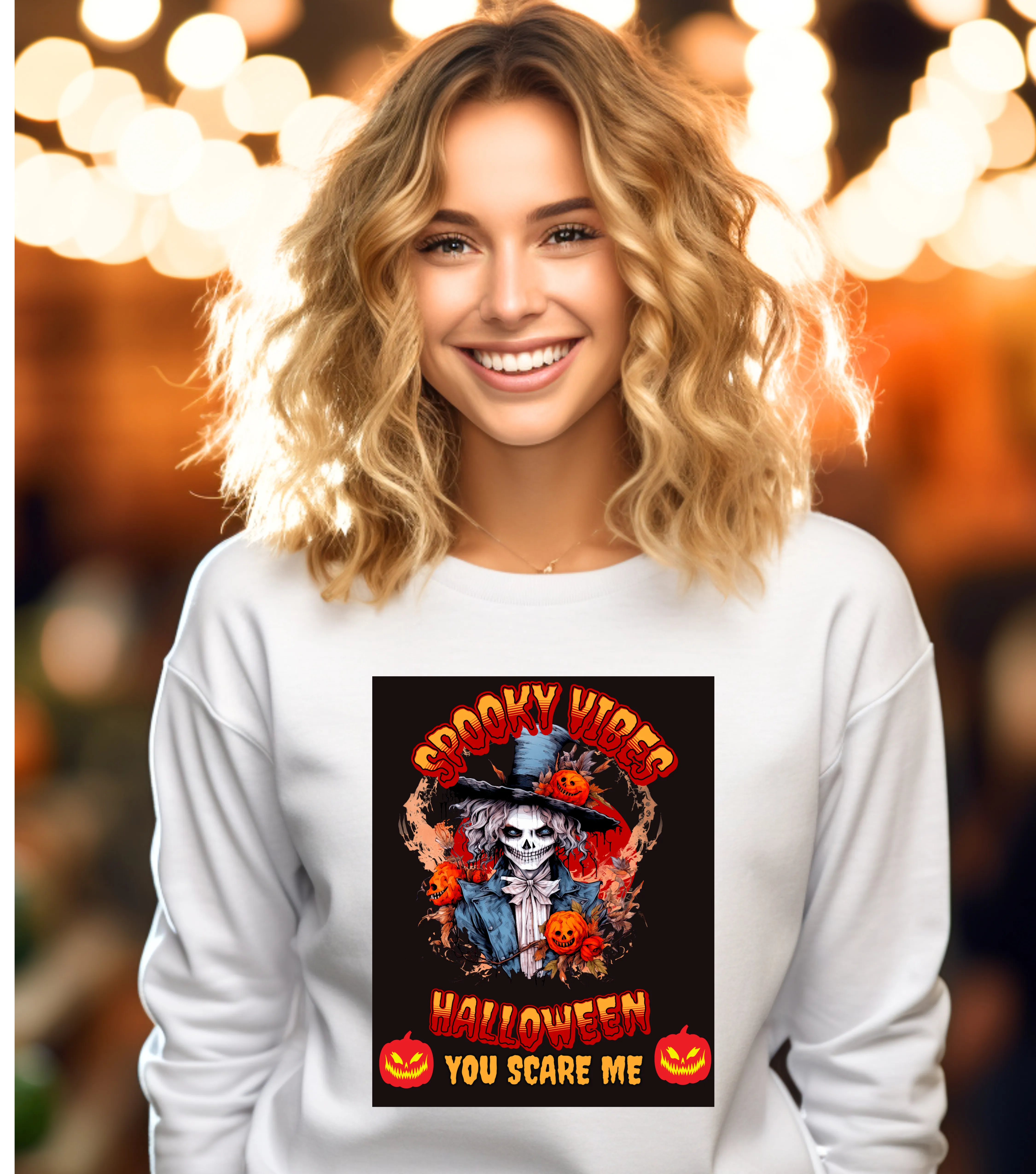 Halloween Spooky Vibes Crewneck Sweatshirt
