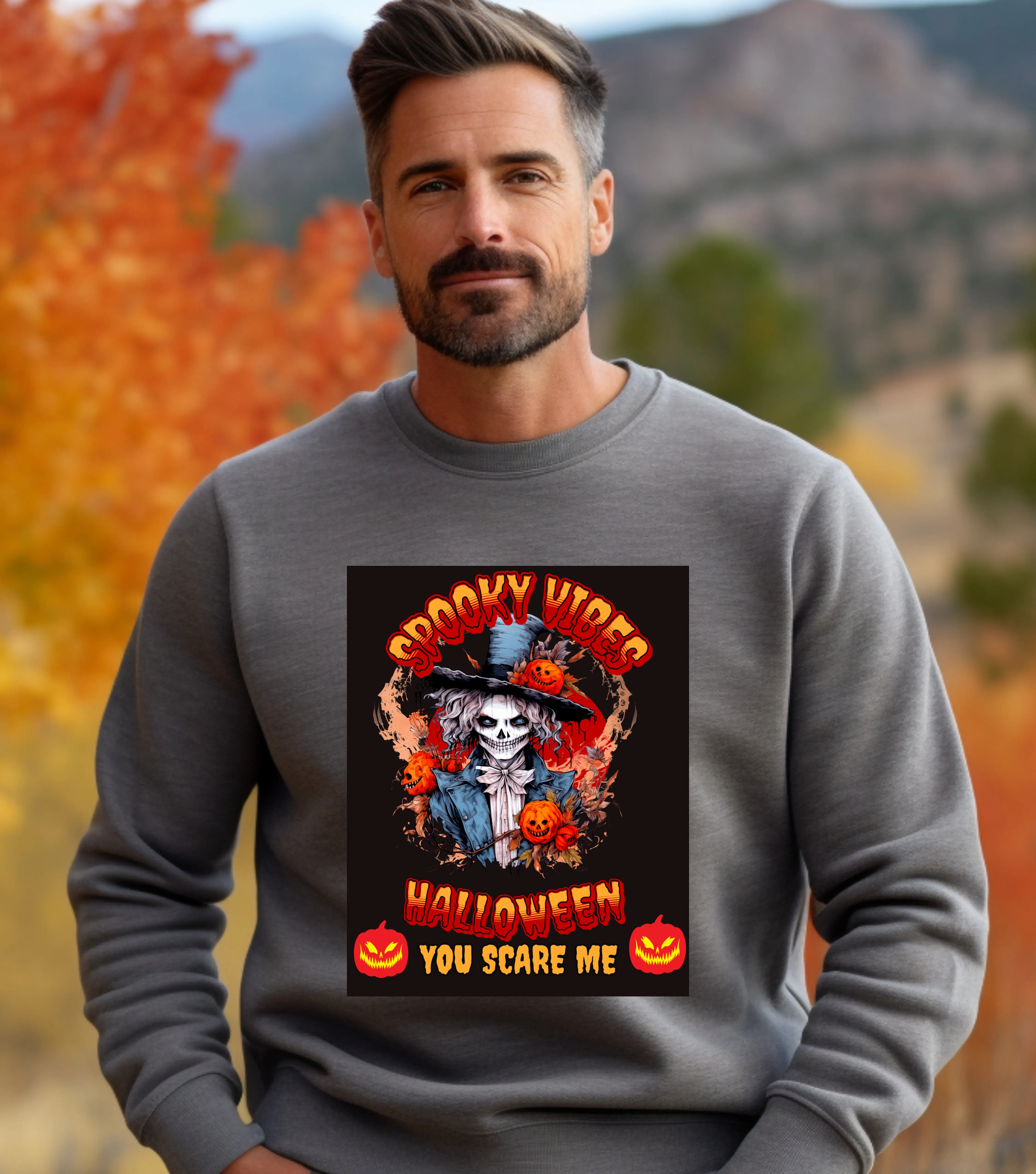 Halloween Spooky Vibes Crewneck Sweatshirt