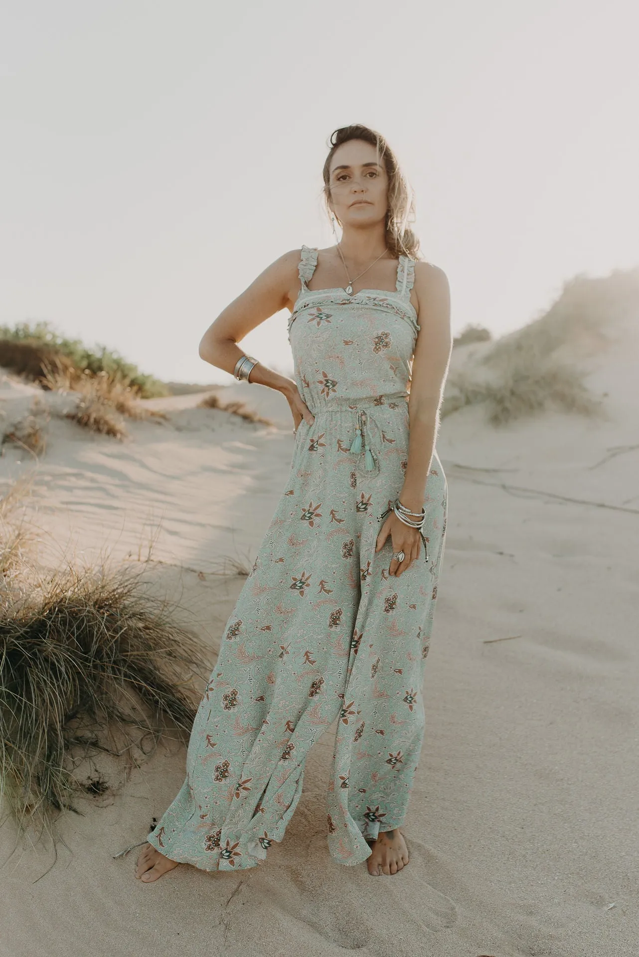 Harlow Jumpsuit - soft turquoise