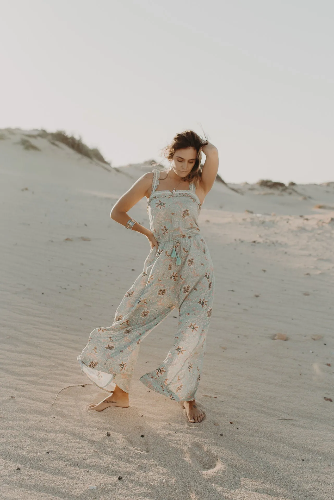 Harlow Jumpsuit - soft turquoise