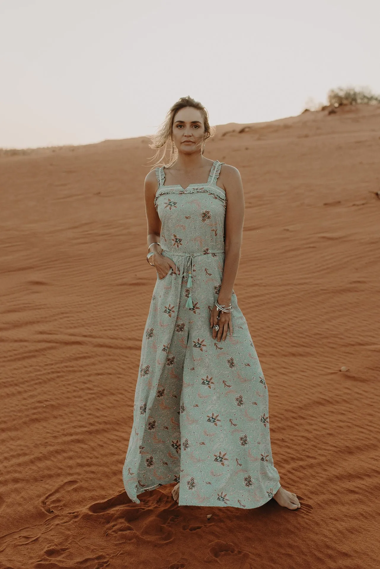 Harlow Jumpsuit - soft turquoise