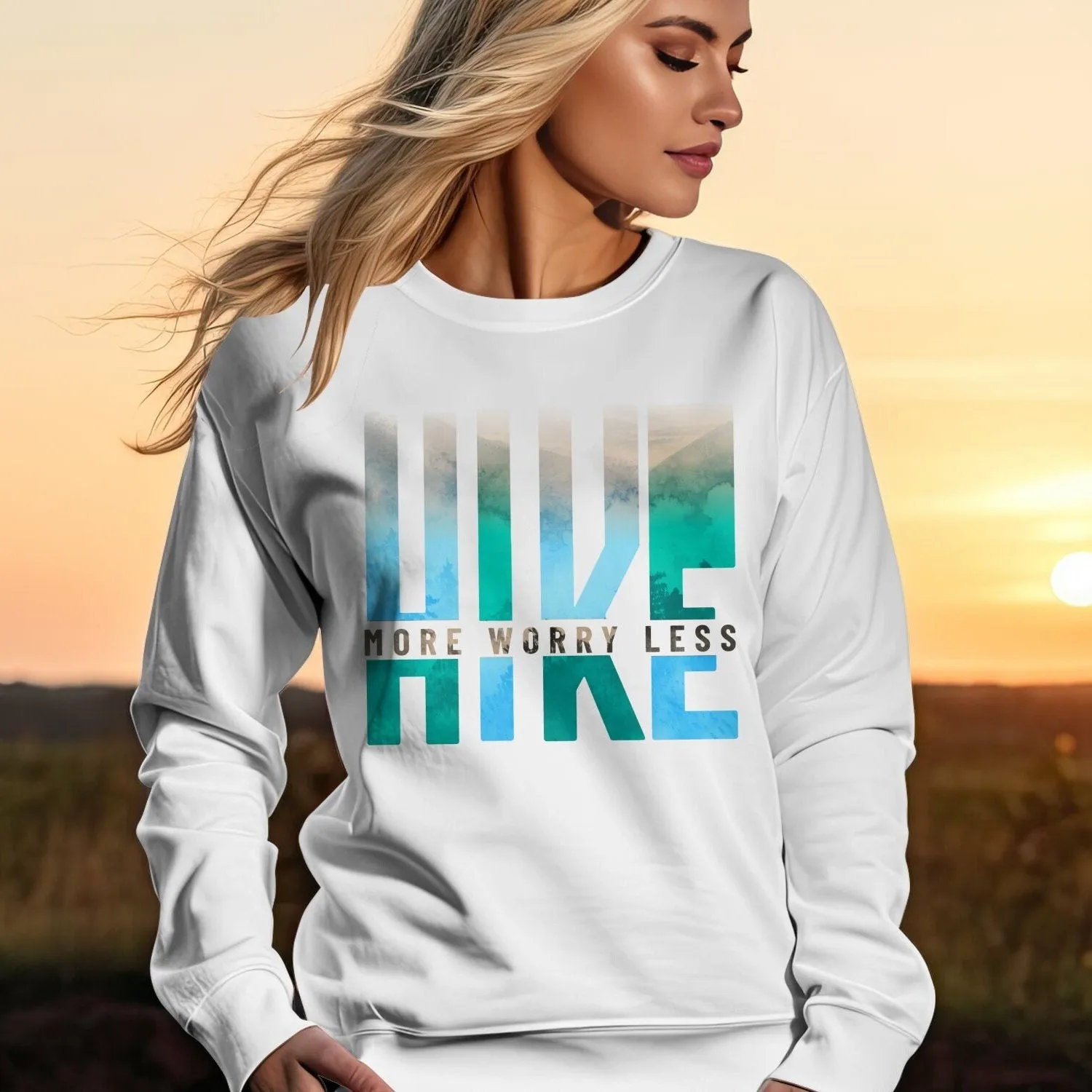 Hike More Worry Less Hoodie Sweatshirt, Hiking  Hoodie , Hiking Sweatshirt, Hike Gift, Camping Sweatshirt, Outdoor Lover, Adventure Shirt