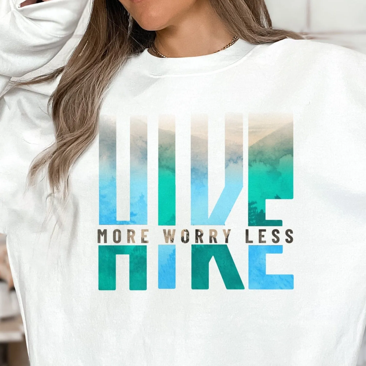 Hike More Worry Less Hoodie Sweatshirt, Hiking  Hoodie , Hiking Sweatshirt, Hike Gift, Camping Sweatshirt, Outdoor Lover, Adventure Shirt