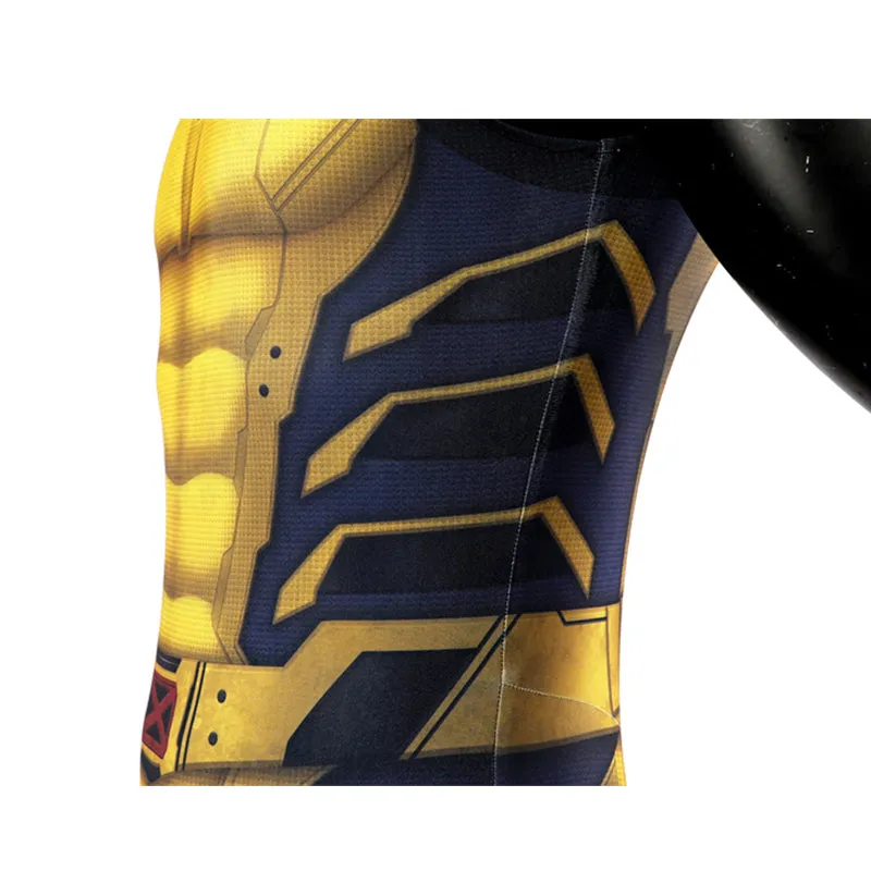 Hugh Jackman Superhero Wolverine Jumpsuit Deadpool 3 Wolverine Yellow Cosplay Costume Sleeveless Version